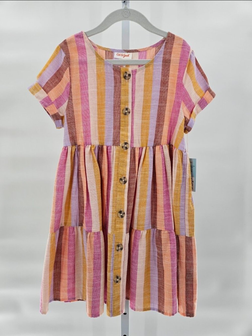 NWT – Cat & Jack Striped Tiered Dress | Kid's Size 7/8